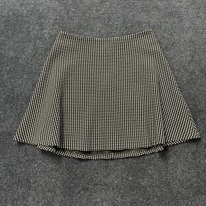 Banana Republic Skirt Womens 2 Black White Polka Dot A-Line Knit Mini Stretch